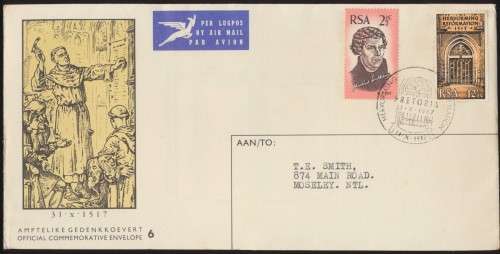 RSA -  1967 ANNIV OF THE REFORMATION  -   FD COVER
