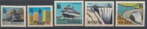 1973  - RHODESIA ADDITIONAL VALUES TO THE  DEFINITIVE ISSUE - FINE MINT