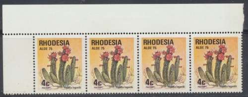 1975 - SACC 279  - RHODESIA , SUCCULENT CONGRESS FINE MINT BLOCK OF 4  WITH VARIETY