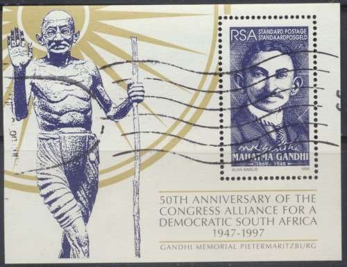RSA 1997  - SACC 1032 -  ANNIV OF CONGRESS ALLIANCE  MINI-SHEET FINE POSTALLY USED.