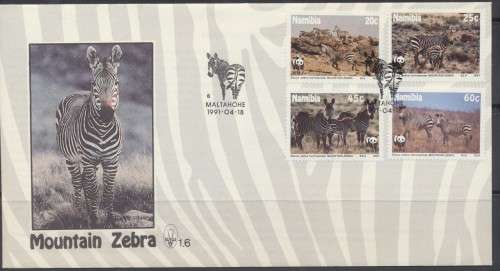 NAMIBIA 1991 - SACC 35/8 - ENDANGERED SPECIES  SET ON COVER.