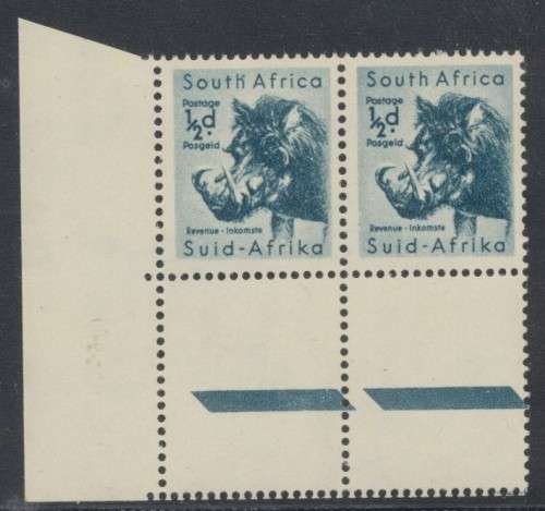 SA UNION  1959/61  , SACC 169  1/2d  CORNER PAIR FINE MINT