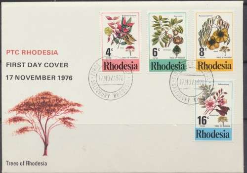RHODESIA 1976 -   SACC 296/9 RHODESIAN TREES  FIRST DAY COVER