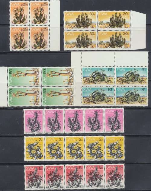 1973 - SWA   - SACC 250/65  2nd DEFINITIVE ISSUE IN BLOCKS OF 4 - FINE MINT .