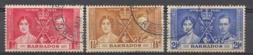 BARBADOS 1937 CORONATION  SET-  FINE USED