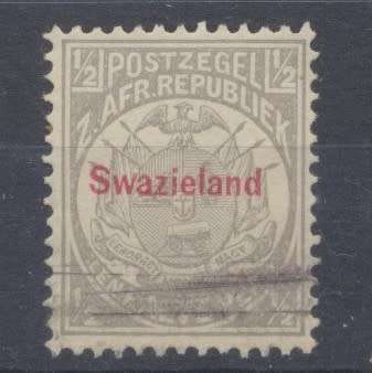 1892 -  TVL  1/2d  OVERPRINT   SWAZILAND  -  FINE USED