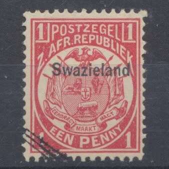 1889 -  TVL  1d  OVERPRINT   SWAZILAND  -  FINE USED