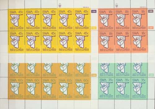 SWA -  1989  UN RESOLUTION  SET OF FULL SHEETS  - FINE MINT