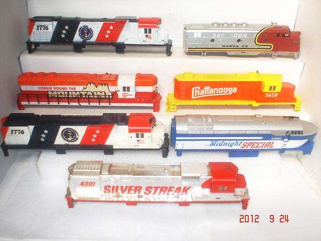 HO/OO TRAIN BODIES: 7pc mixed American Locomotive Bodies for repair or parts only.