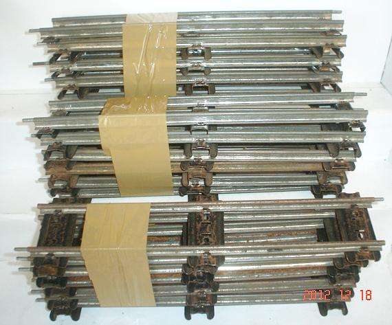 MECANO HORNBY PRE-WAR ZERO SCALE:Very Rare, 17pc Strait Metal track.(Made in England)