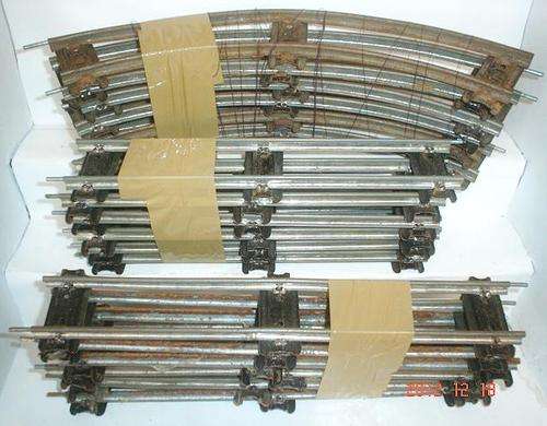 MECANO HORNBY PRE-WAR ZERO SCALE:Very Rare, 18pc Strait & Curved Metal track.(Made in England)