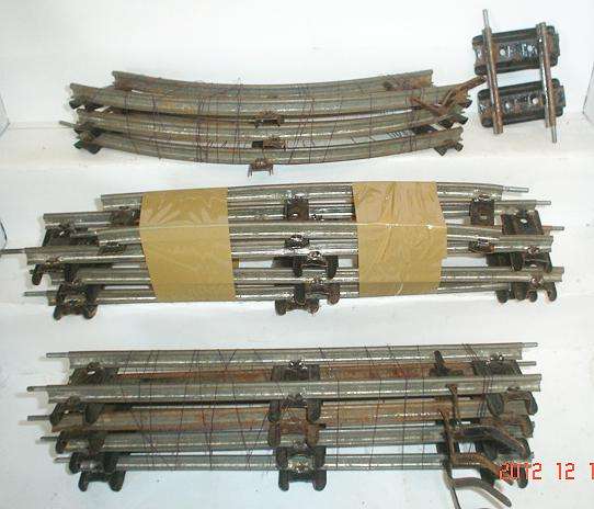 MECANO HORNBY PRE-WAR ZERO SCALE:Very Rare, 12pc Assorted Metal track.(Made in England)