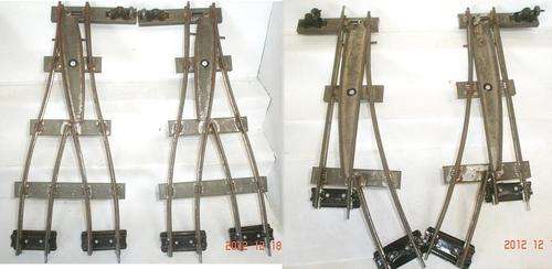 MECANO HORNBY PRE-WAR ZERO SCALE:Very Rare, 4pc Turn-out Metal track.(Made in England)