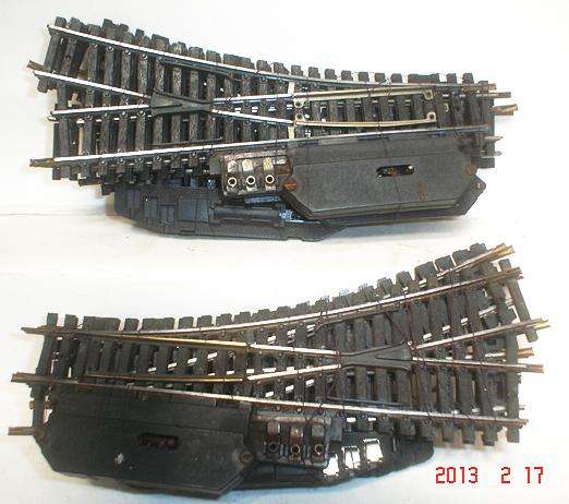 LIMA HO TRACK: 9pc Mixed Used Metal turnouts in fair working condition (made in Italy)