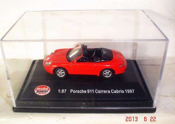 MODEL POWER DIECAST HO MODELS: Porsche 911 Carrera Cabrio 1997  (Made in China)