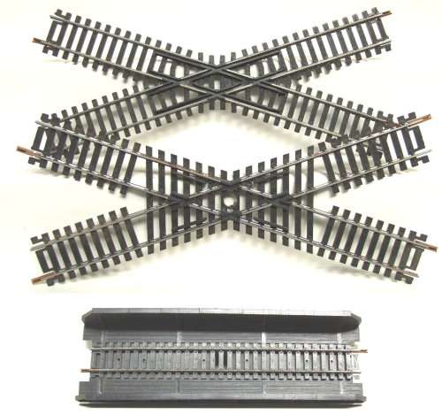 AHM HO: Plate Girder Bridge + 2x Diamant Crossovers in fair unboxed condition.
