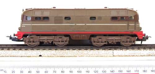 LIMA HO: Vintage FS Brown Freight Locomotive in good un-boxed operating condition (Italy)