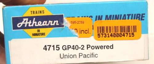 ATHEARN HO: American UP GP40-2 EMD Loco in Like New boxed Operating condition(USA)