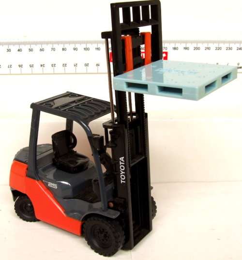 TOYOTA G: Detailed Forklift with pallet 1:23 Scale in Good Un-boxed condition.