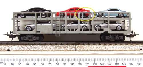 LIMA HO: This FS Vintage Auto Transporter with 6 Car Load is in Fair, Used condition (Italy)