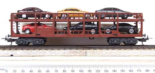 LIMA HO: This FS Vintage Auto Transporter with 6 Car Load is in Fair, Used condition (Italy)