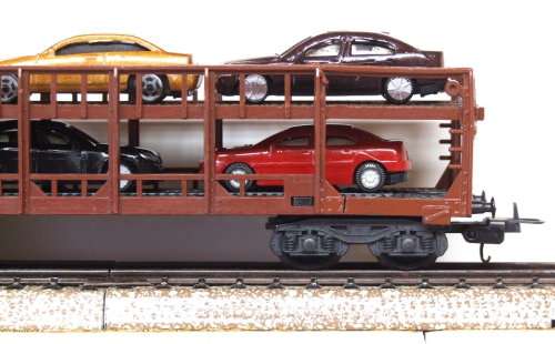 LIMA HO: This FS Vintage Auto Transporter with 6 Car Load is in Fair, Used condition (Italy)