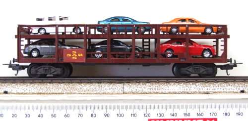 LIMA HO: Custom SAR  Auto Transporter with 6 Car Load is in Good, Used condition (Italy)