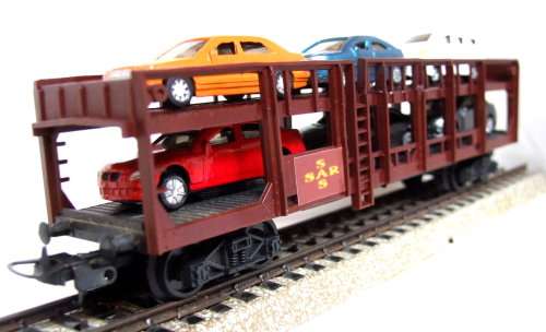 LIMA HO: Custom SAR  Auto Transporter with 6 Car Load is in Good, Used condition (Italy)