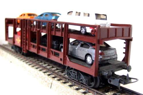 LIMA HO: Custom SAR  Auto Transporter with 6 Car Load is in Good, Used condition (Italy)