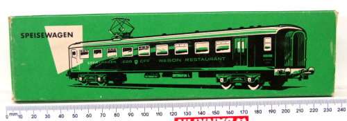 MARKLIN HO: Vintage 3Rail AC Tinplate SBB Restaurant Car in Almost New boxed condition (Germany)
