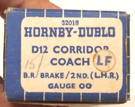 HORNBY DUBLO OO: Vintage English Passenger/Guards Coach in Fair boxed used condition(England)