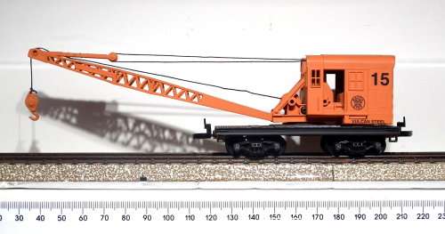 WALTHERS HO: Vintage Vulcan Steel Recovery Crane in Fair used and boxed condition
