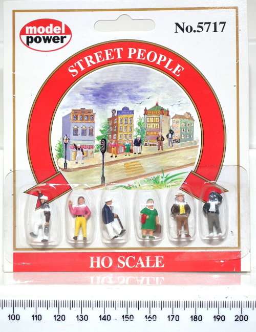 MODEL POWER HO: 6pc Street People in Good Painted Carded Condition.