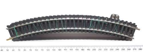 LIMA HO: 10pc 36deg Curved Metal Track (403030) in Good Used un-boxed condition.(Italy))