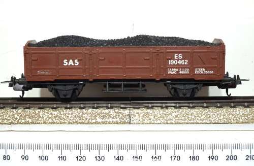 LIMA HO: SAR ES Coal Wagon with Buffers and load in Good Un-Boxed condition (Italy)