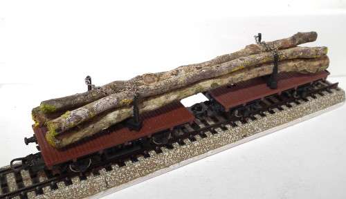 LIMA HO: Vintage Unmarked Twin Car + Log Load in  Good used un-boxed condition(Italy)
