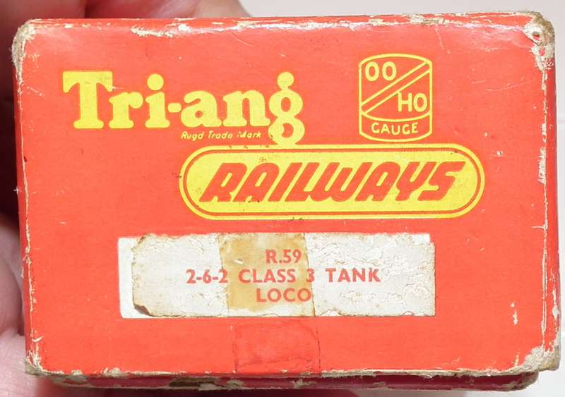 TRI-ANG OO: English 2-6-2 Tank Steam Loco (R59) in Fair and Boxed  Condition (England)