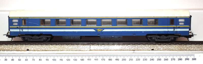 LIMA HO: SAR Blue Train Passenger Coach in Fair unboxed used condition (Italy)