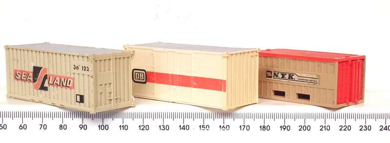 LIMA HO: 3pc Plastic Container Collection in Fair Condition.(Italy)