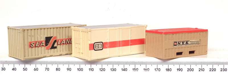 LIMA HO: 3pc Plastic Container Collection in Fair Condition.(Italy)