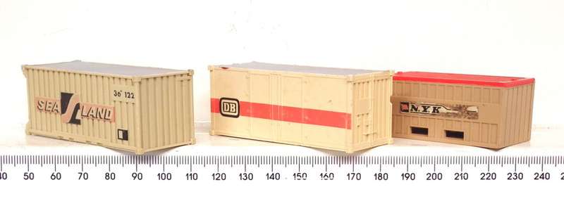 LIMA HO: 3pc Plastic Container Collection in Fair Condition.(Italy)