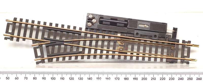 ATLAS HO/OO:  Left Hand Manual Brass Point in Fair Used and Un-Boxed Condition.(USA)