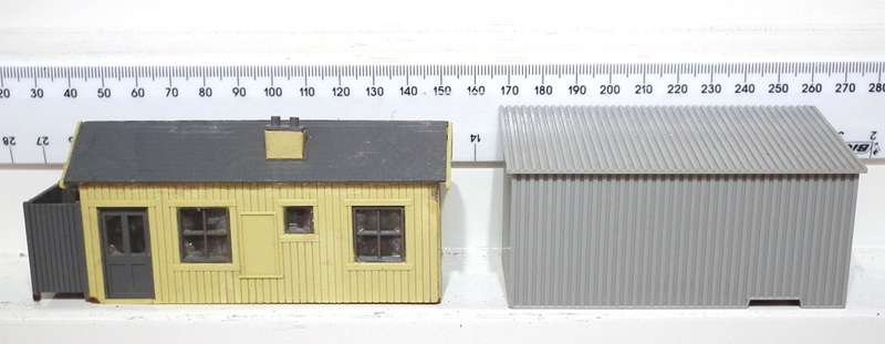 SCENERY OO: Small Detailed Plastic Trackside Sheds in Fair Used Condition.