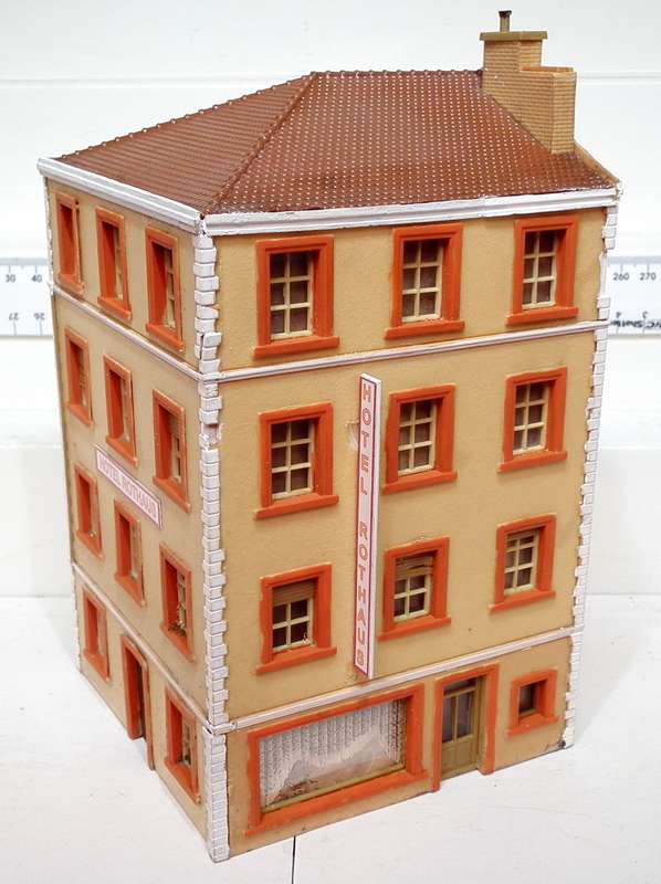 SCENERY HO: Vintage European Multi Story Hotel in Refurbished Used Condition.