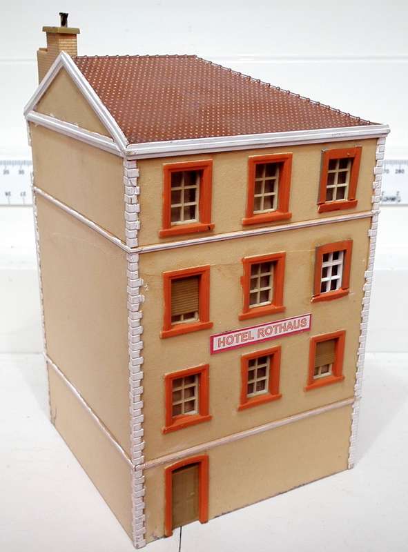SCENERY HO: Vintage European Multi Story Hotel in Refurbished Used Condition.