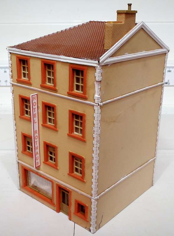 SCENERY HO: Vintage European Multi Story Hotel in Refurbished Used Condition.