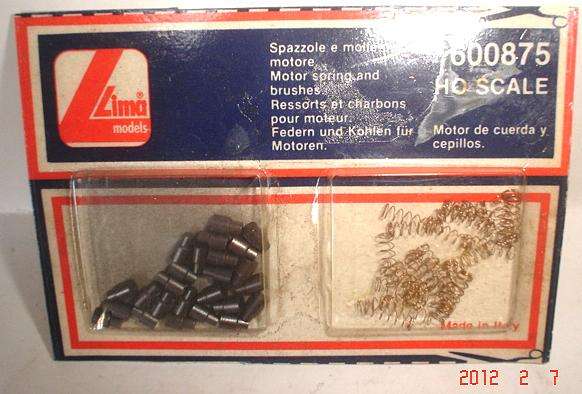 VERY SCARES LIMA HO: 24 x Lima Motor Brushes and Springs new in sealed box. (Made in Italy)