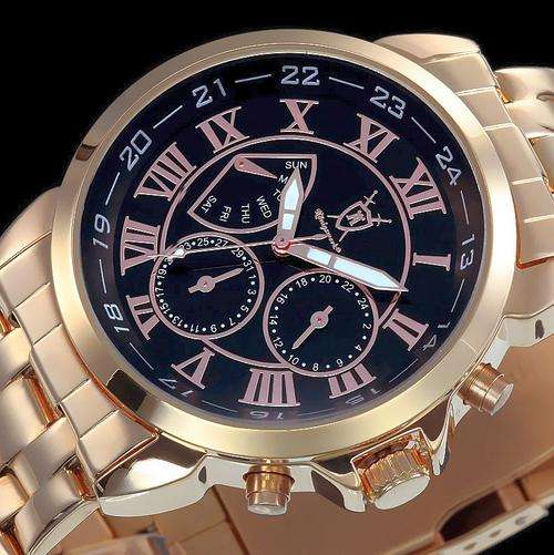 BRAND NEW KONIGSWERK "Borea" ROSE GOLD - DAY- DATE MULTI FUNCTION QUARTZ