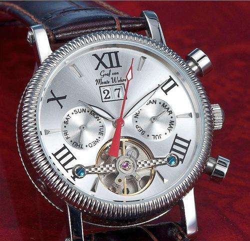 AUTOMATIC GRAF Von MONTE WEHRO  NEW Authentic "ZAPOPAN"  DAY DATE MONTH SEE THRU BACK MULTI FUCTION