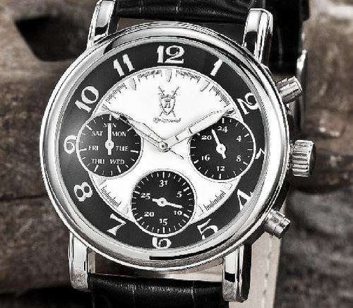 AUTHENTIC BRAND NEW KONIGSWERK "Vollturnus" DAY- DATE- HOUR Leather Quartz